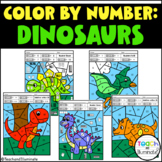 Color by Numbers Dinosaurs