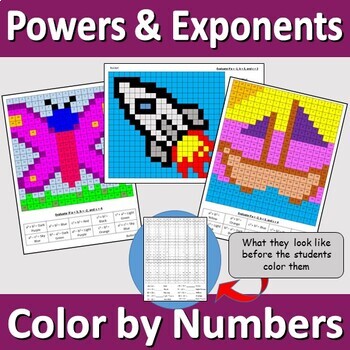 Preview of Color by Numbers - Powers and Exponents