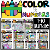 Color by Code Numbers 1-10 Seasonal Bundle (Growing) Activities