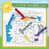 Easy Color by Numbers and Shapes - 18 Pack
