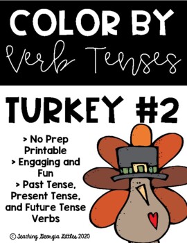 Preview of Verb Tense Coloring Sheet - Thanksgiving Turkey Edition #2