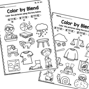 color by s blend worksheets freebie by terrific teaching