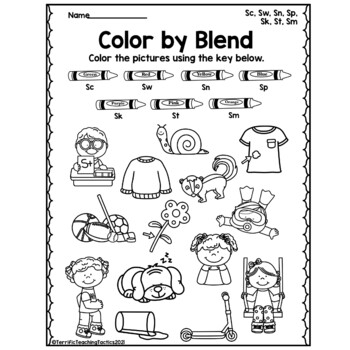 color by s blend worksheets by terrific teaching tactics tpt