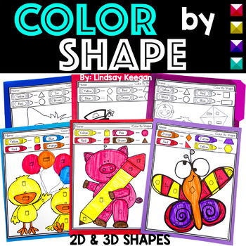 Preview of Color by Code 2D and 3D Shapes