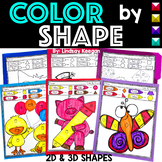 Color by Code 2D and 3D Shapes