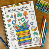 Color by Shapes school supplies