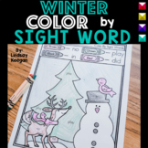 Winter Color by Sight Word Worksheets