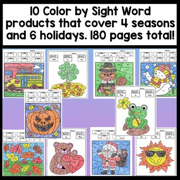 Download Sight Word Coloring Sheets Bundle {All 4 Seasons!} Sight ...