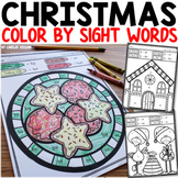 Color by Sight Word Christmas Activities for Kindergarten Reading