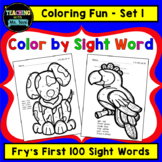 Color by Sight Word, Fry's First 100 Sight Words, Set 1