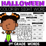 Color by Sight Word Halloween 3rd Grade Words Unscramble W