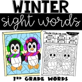 Color by Sight Word January with 3rd Grade Sight Words