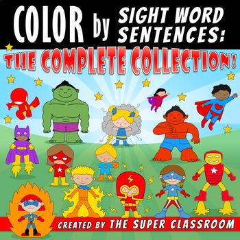 Preview of Color by Sight Word Sentences - The Complete Collection