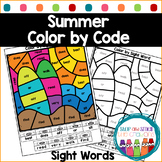 Color by Sight Word Summer Worksheets