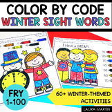 Color by Code Winter Sight Word Practice  - Winter Sight W