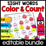 Color by Code Sight Word, Coloring Sheets, Editable Worksh