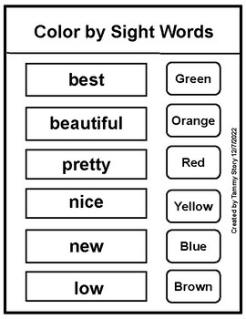 Preview of Color by Sight Words - Christmas Tree