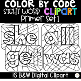 Color by Sight Words {Clipart} Primer Set 1 Color by Code