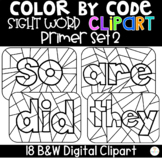 Color by Sight Words {Clipart} Primer Set 2 Color by Code