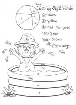 kindergarten color by sight words coloring pages something for all seasons