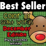 Color by Sight Words ~ December Edition PLUS Sentence Writing