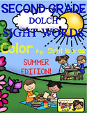 Color by Sight Words ~ SUMMER Edition (2nd Grade)