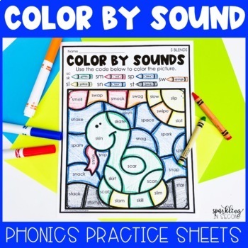 Preview of Color by Sound | Color by Code | Phonics Worksheets