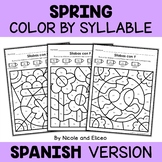 Spring Color by Spanish Syllable Activities