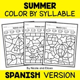 Summer Color by Spanish Syllable Activities