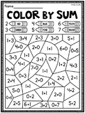 Color by Addition Worksheets to Color by Number (Coloring Sums to 10)