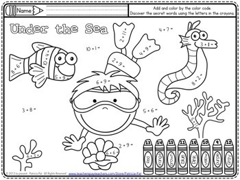 addition coloring pages