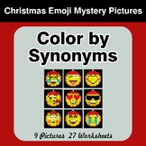 Color by Synonyms - Christmas Emoji Mystery Pictures
