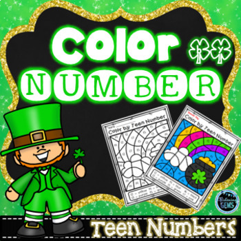 Preview of Color by Teen Number St. Patrick's Day | Teen Numbers Kindergarten