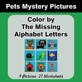 Color by The Missing Alphabet Letters - Pets Mystery Pictures