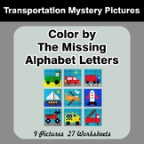 Color by The Missing Alphabet Letters - Transportation Mys
