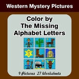 Color by The Missing Alphabet Letters - Western Mystery Pictures