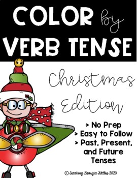 Preview of Color by Verb Tense Christmas Edition