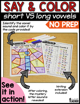 Color by Vowel Activity - Short VS Long Vowels by A ...