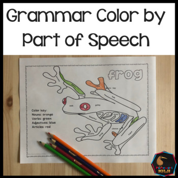 Preview of Grammar color by parts of speech activity #distancelearning