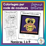 Color by code - numbers 1 to 9 - animals