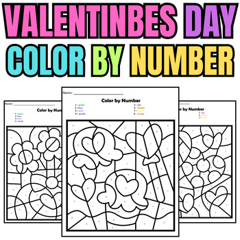 Preview of Color by number , Fractions Unit | Includes February Valentine's Presidents Day