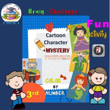 Preview of Color by number  Mystery Picture Math Art Brain Games Activity for Grade 3