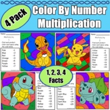 Color by number - Starter Pokémon 4 Pack - Multiply 1-4