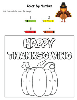 Preview of Color by number Thanksgiving