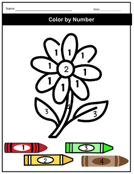 Preview of Color by number flower