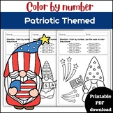 Color by number for kids/ Patriotic Math/ 4th of July Math
