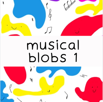 Preview of Musical Blobs 1 - Color by number | K-3rd grade note recognition activity