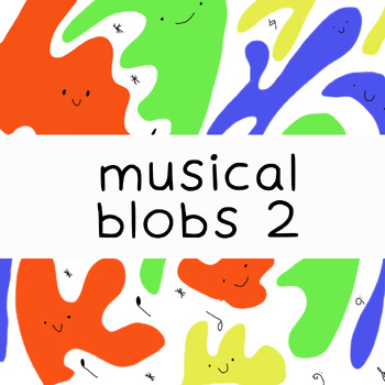 Preview of Musical Blobs 2 - Color by number | K-3rd grade note recognition activity