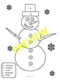 Color by letter/ symbol snowman packet!!! 3 levels - visua
