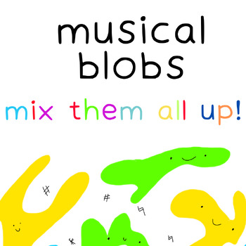 Preview of Musical Blobs: Mix  - Color by number | K-3rd grade note recognition activity